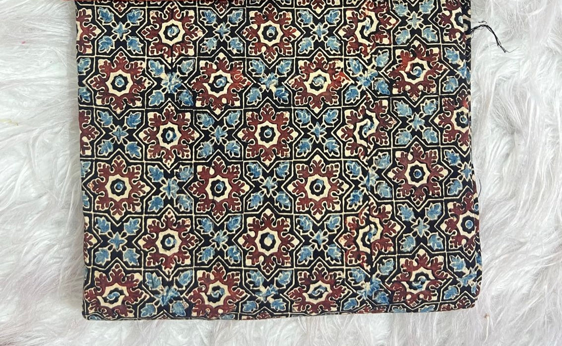 Cotton running febric hand block print natural dye
