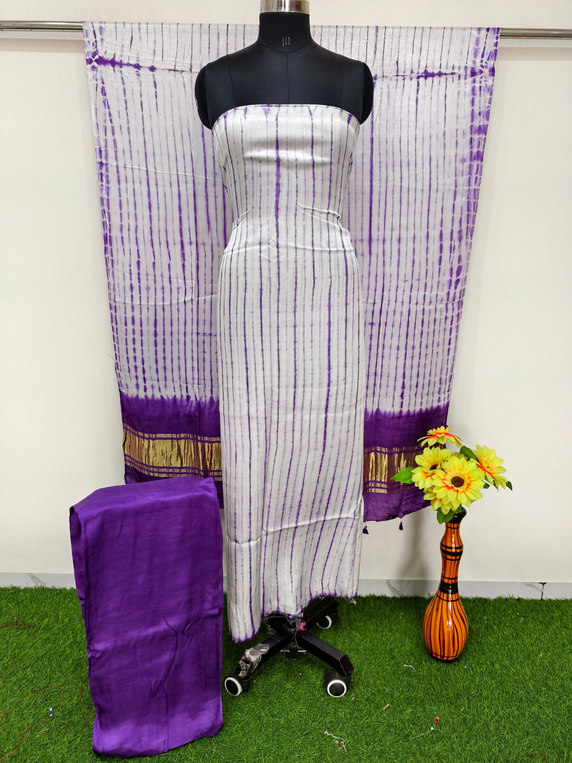 Modal Silk Tiy & Dye 3 Pice suit