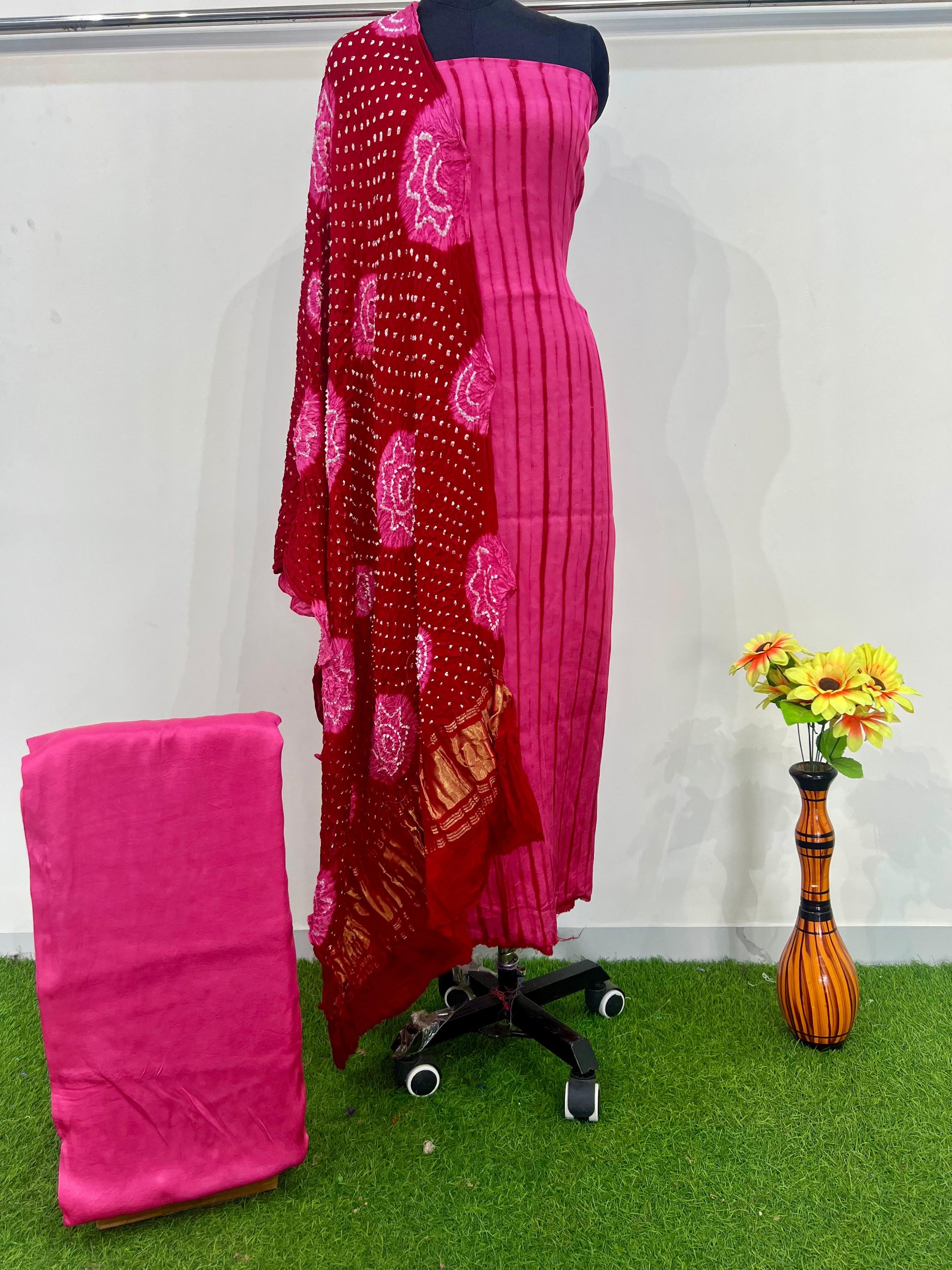 modal silk tiy dye & golti suit