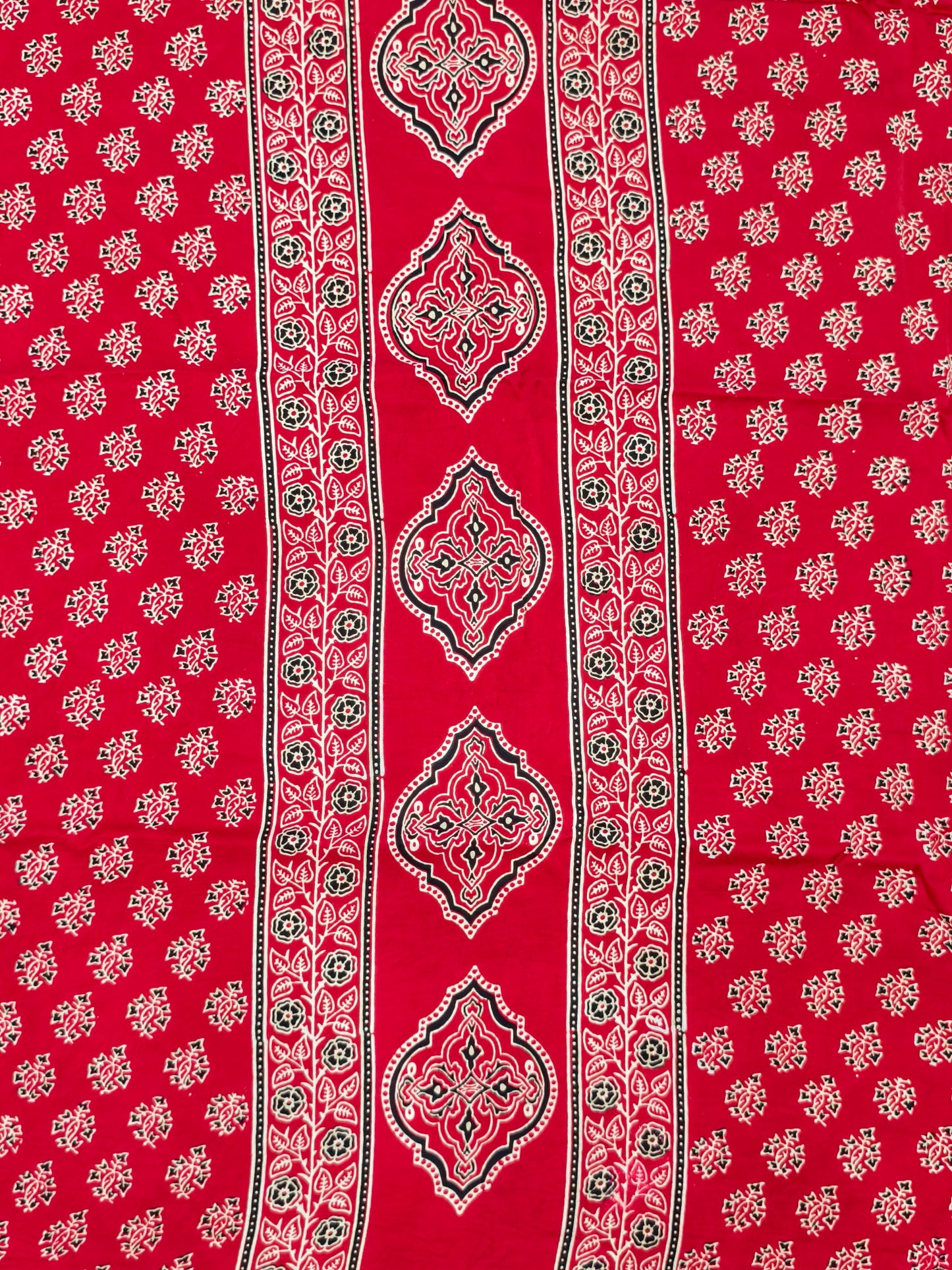 Modal Silk Red Ajrakh Hand Block Print Suit with Neptol Dye & Zari Pallu Dupatta – Premium Designer Ethnic Wear