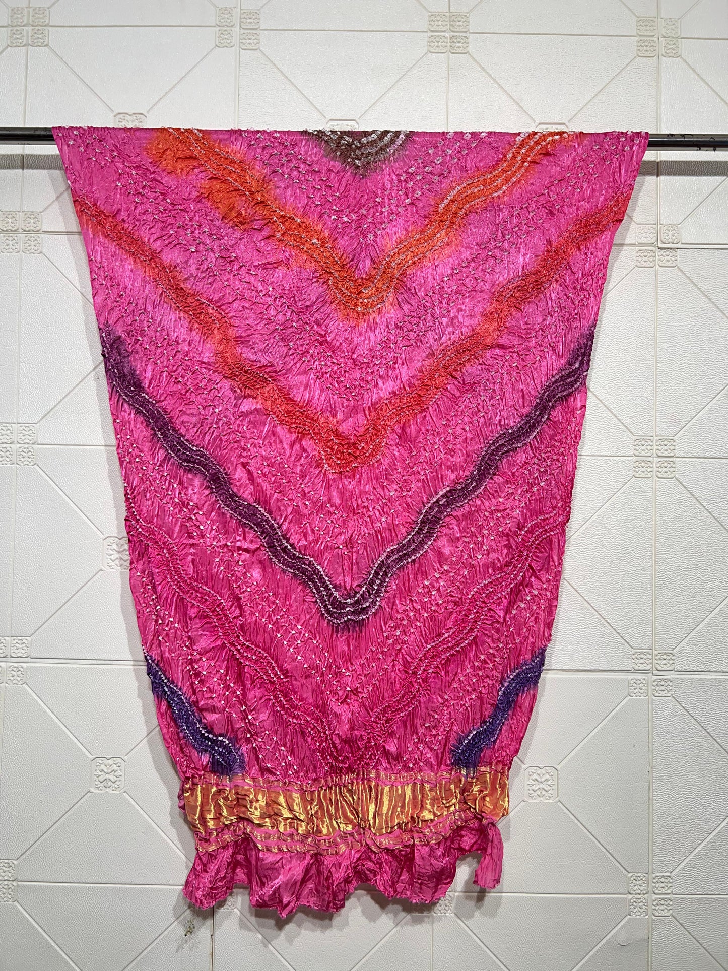 Modal Silk Bandhani And Malti Color Zari Pallu Dupatta