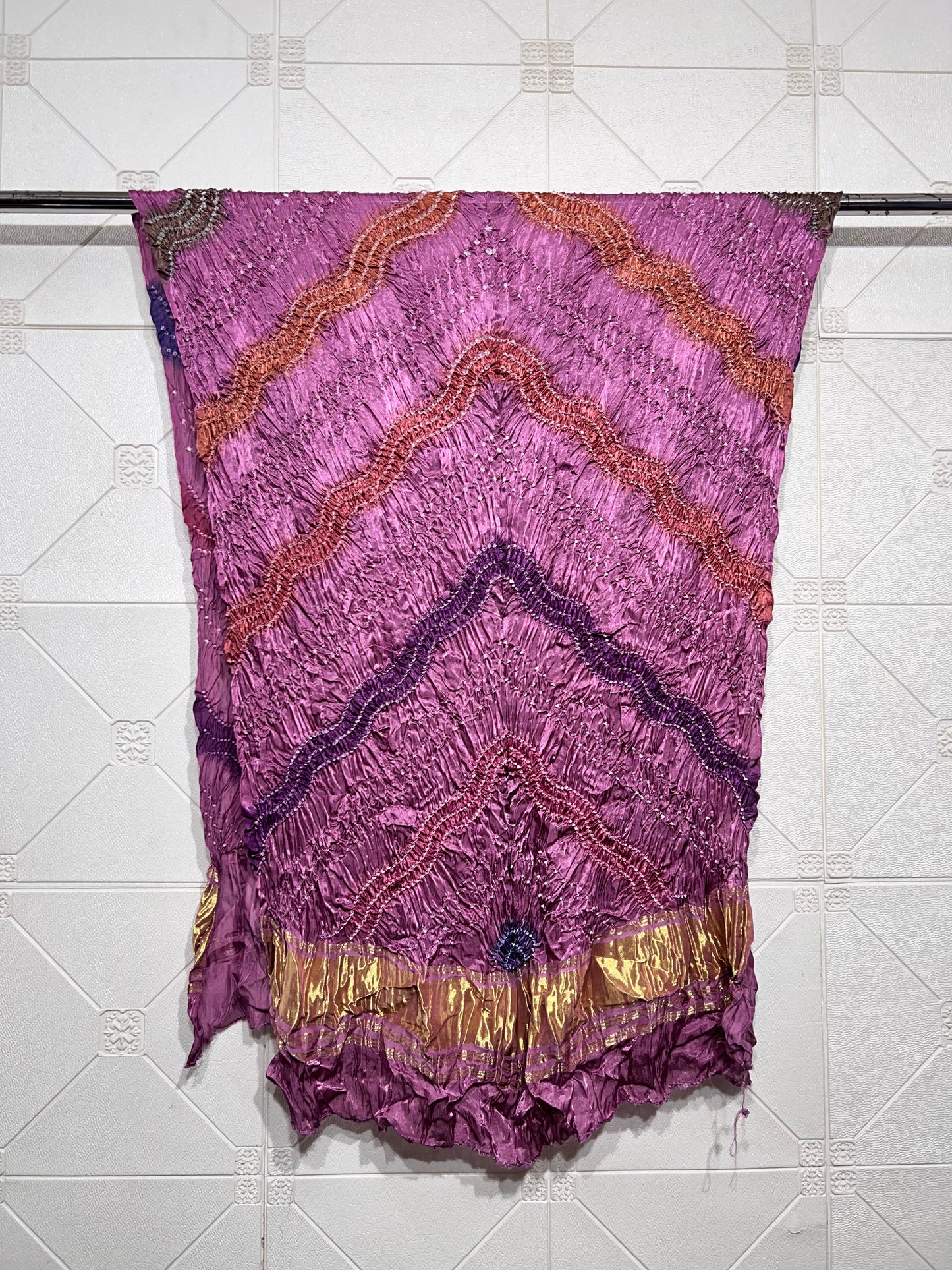 Modal Silk Bandhani And Malti Color Zari Pallu Dupatta