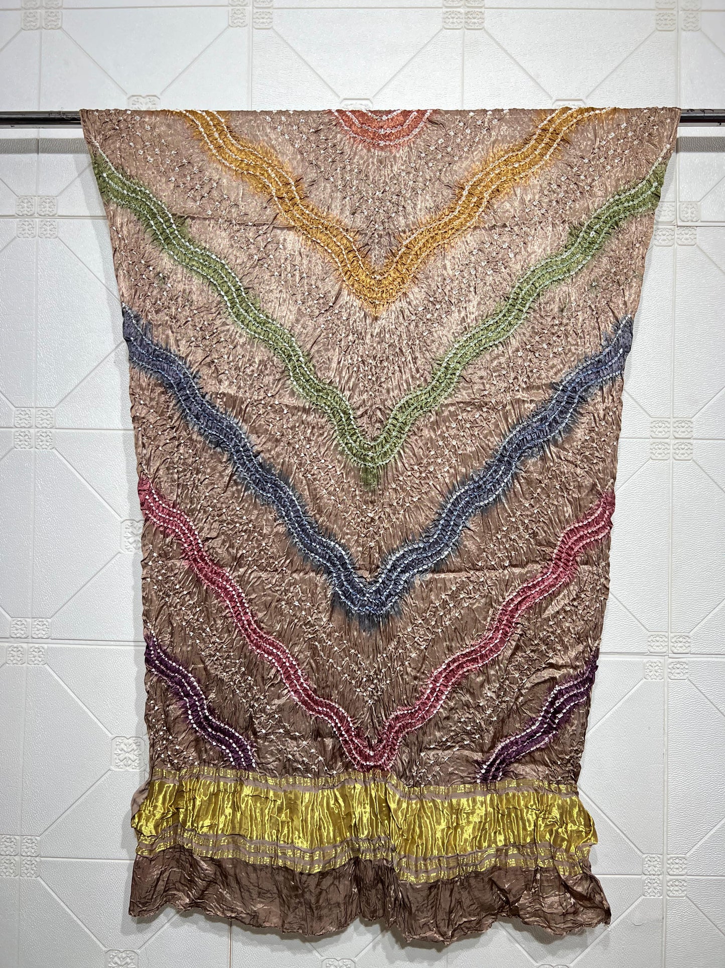Modal Silk Bandhani And Malti Color Zari Pallu Dupatta