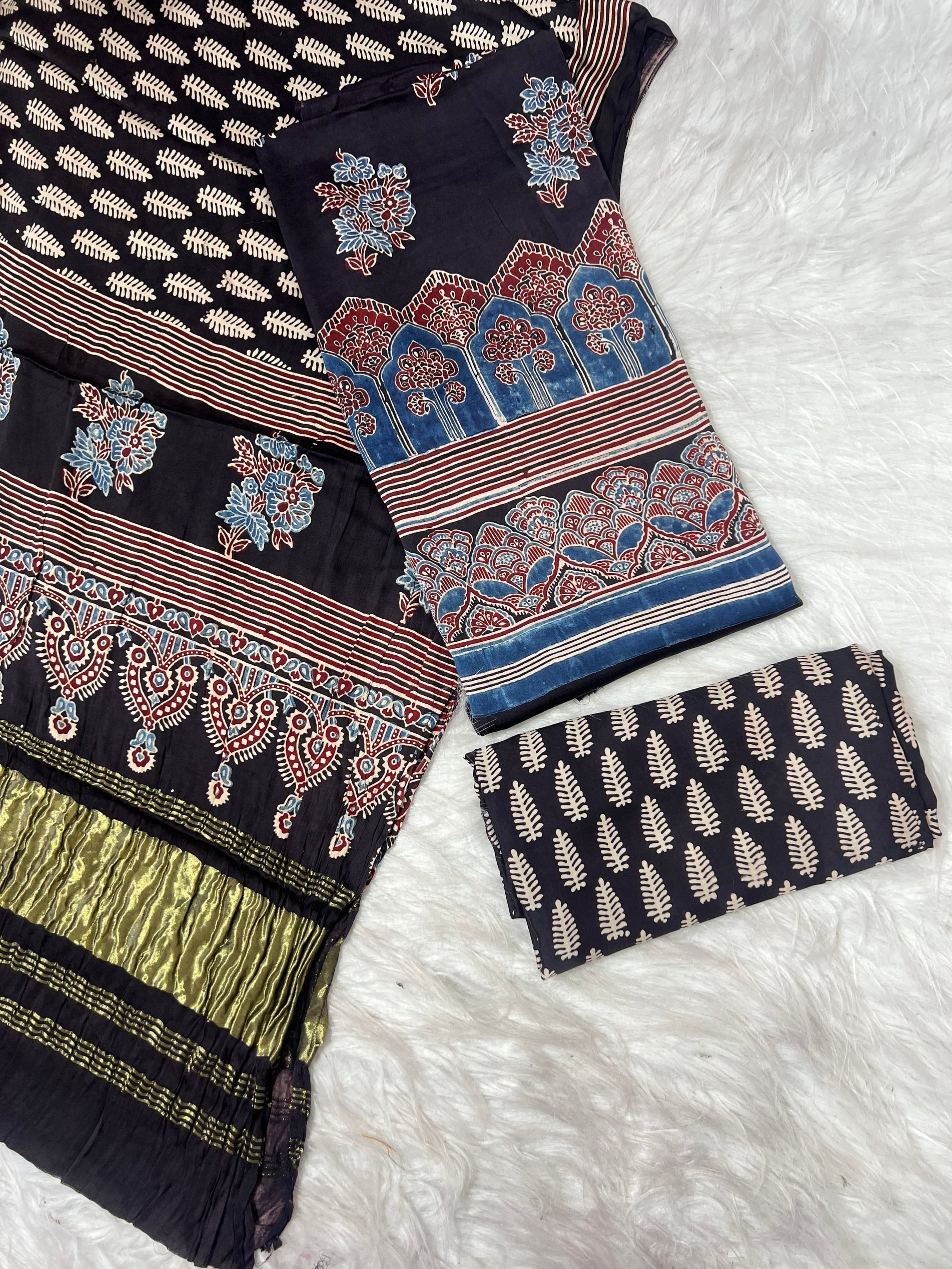 The Timeless Elegance of Ajrakh Suits: A Complete Guide to Self Ajrakh Suits