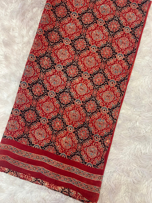Cotton running febric hand block print natural dye