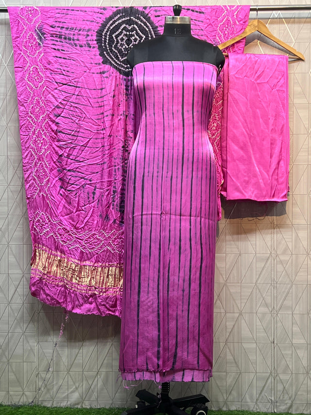 Modal Silk Tiy & Dye Bandhani dupatta 3 Pice suits
