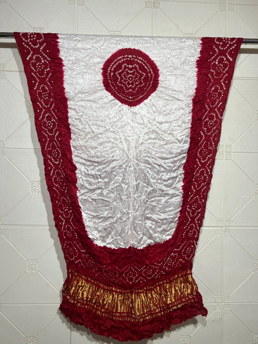 Modal Silk Bandhani And Malti Color Zari Pallu Dupatta