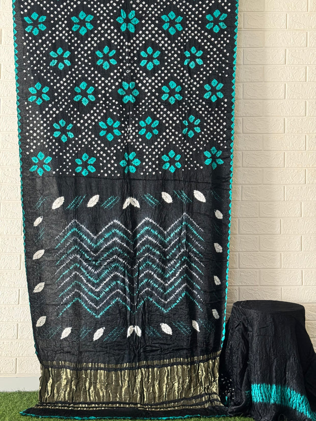 modal silik saree shibori with bandhej