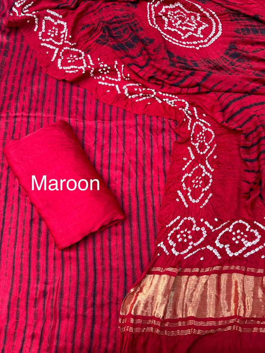 Modal Silk Tiy & Dye Bandhani dupatta 3 Pice suits