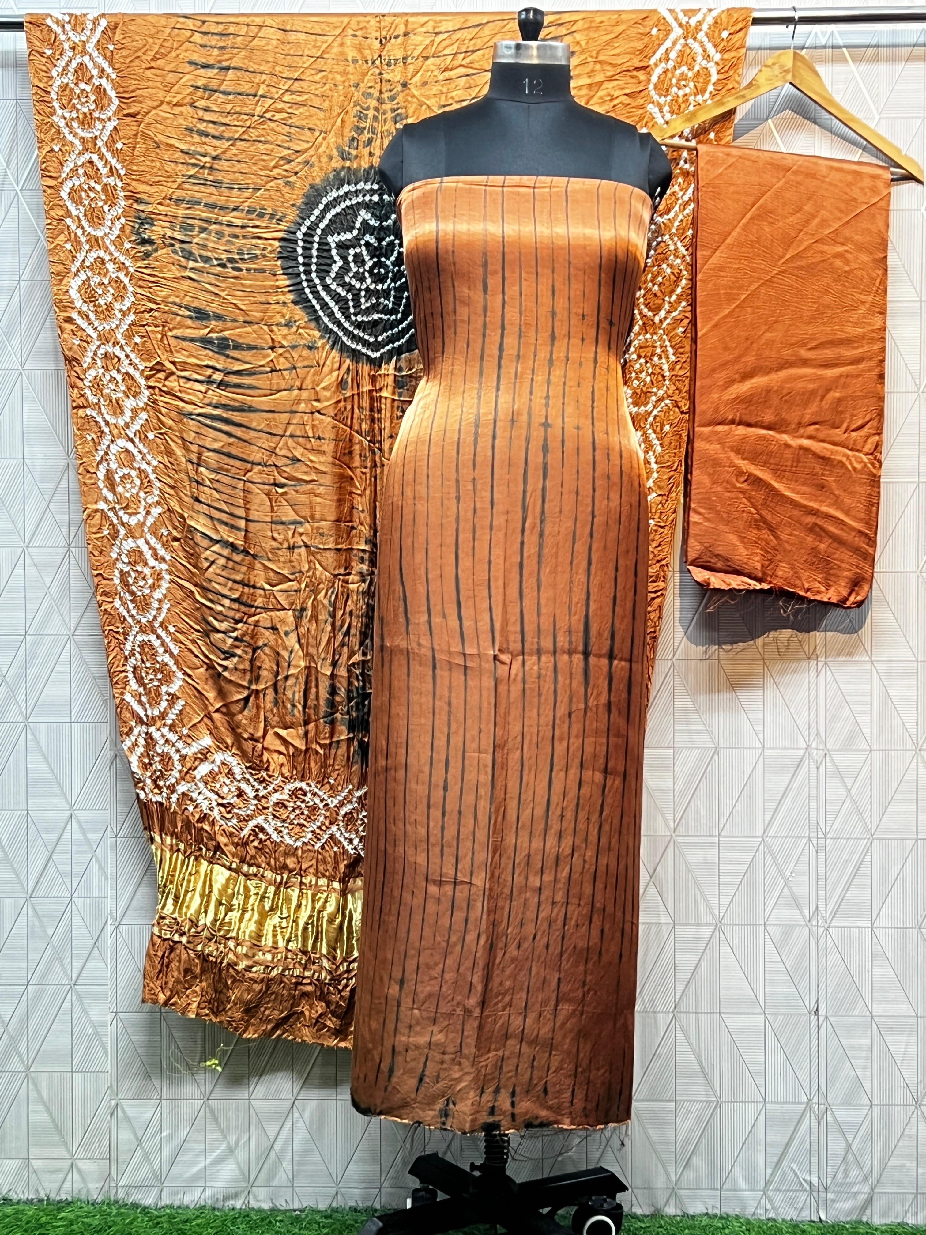 Modal Silk Tiy & Dye Bandhani dupatta 3 Pice suits