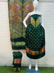 Modal Silk Shibori & bandhani suit Set multi color with neck and daman patta