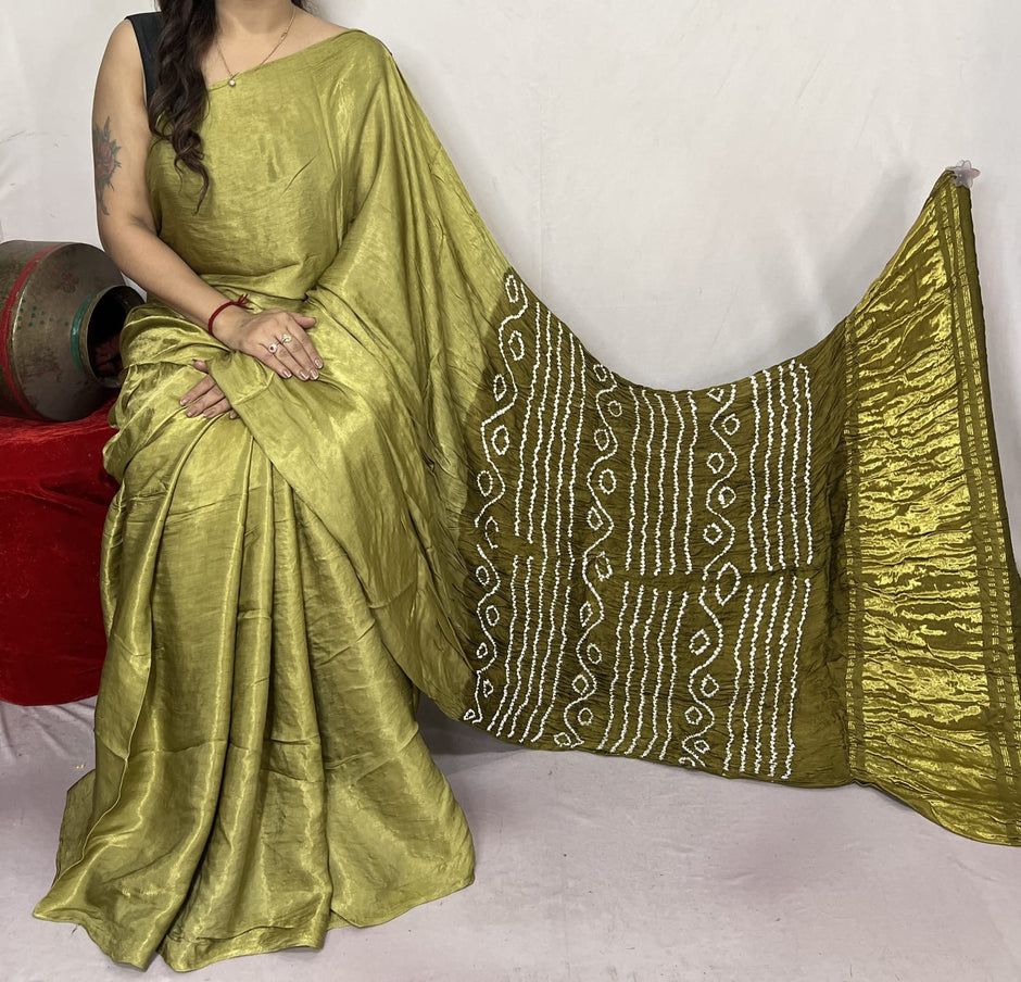 modal silk bandhani saree