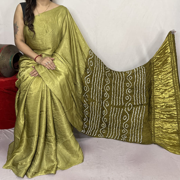 modal silk bandhani saree
