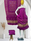 Modal Silk  Bandhani 3-Piece Suit with Zari Pallu Dupatta | Dot Bandhani Bottom