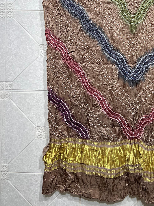 Modal Silk Bandhani And Malti Color Zari Pallu Dupatta