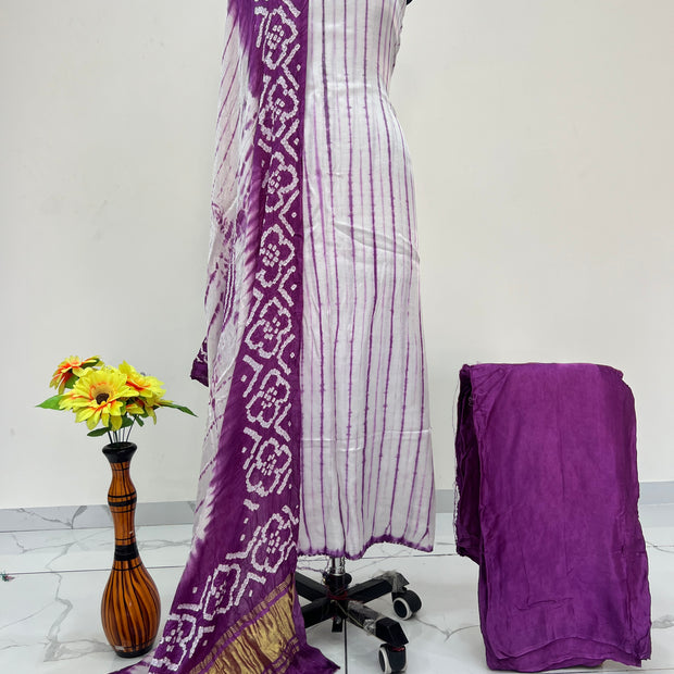 Modal Silk Tiy & Dye Bandhani dupatta 3 Pice suits