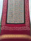 Modal silk ajrakh and bandhani dupatta screen print