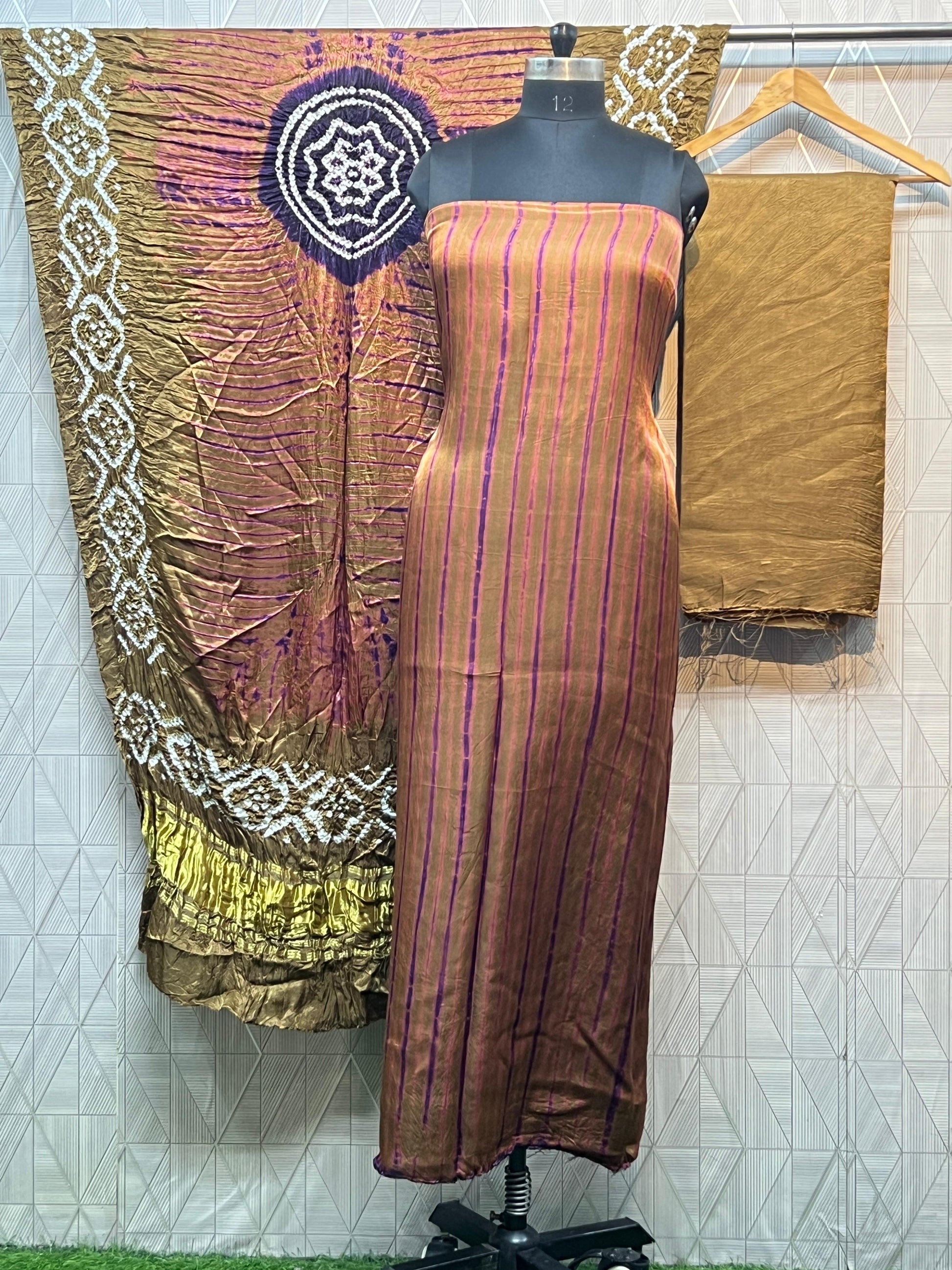 Modal Silk Tiy & Dye Bandhani dupatta 3 Pice suits
