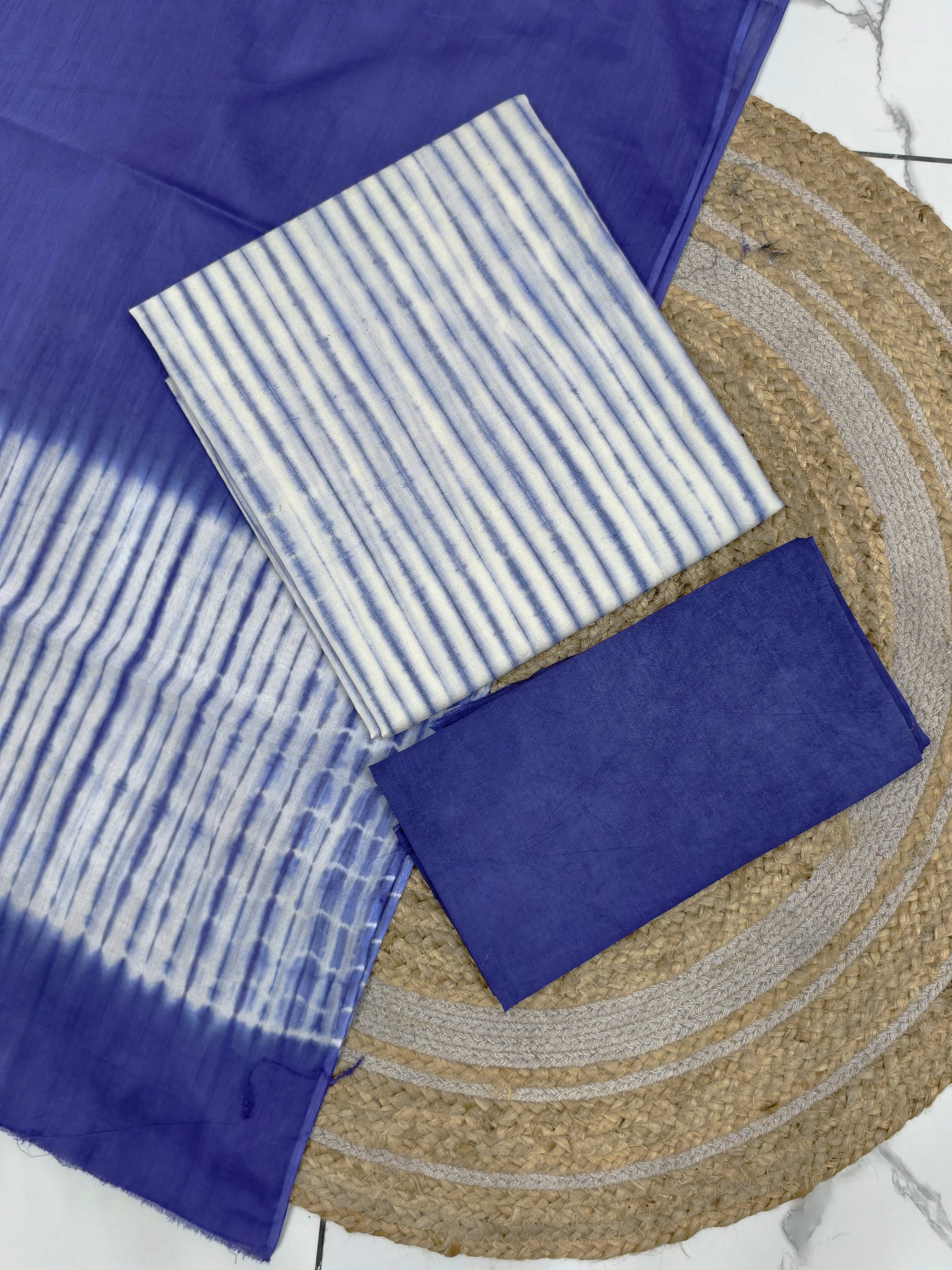 Handcrafted Tie‑Dye Cotton Suit Set – 3‑Piece Kurta Bottom Dupatta”
