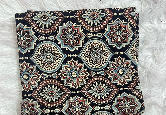 Cotton running febric hand block print natural dye