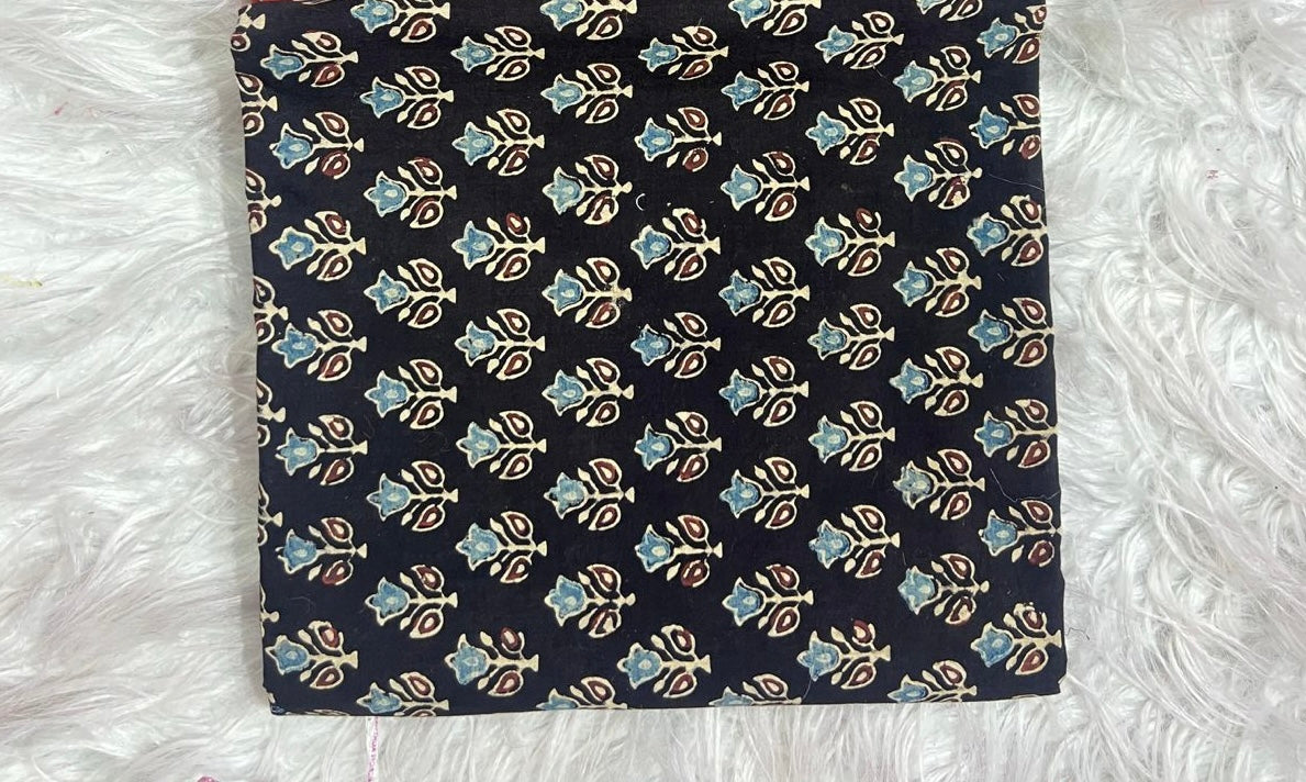 Cotton running febric hand block print natural dye