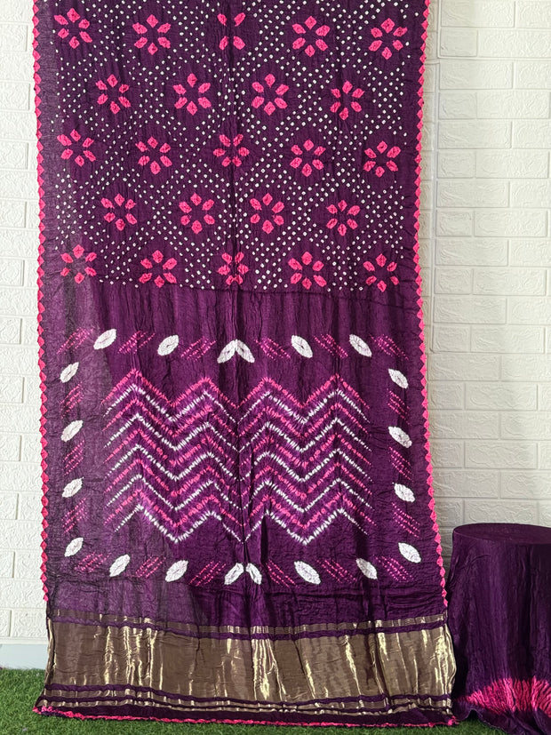 modal silik saree shibori with bandhej
