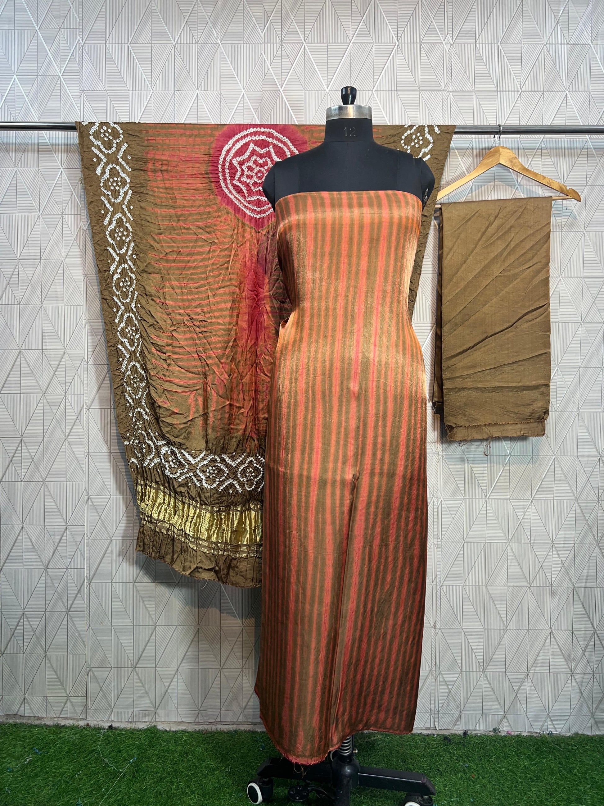 Modal Silk Tiy & Dye Bandhani dupatta 3 Pice suits