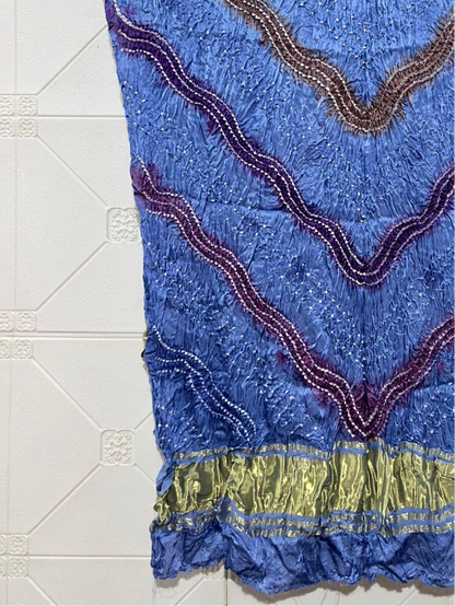 Modal Silk Bandhani And Malti Color Zari Pallu Dupatta