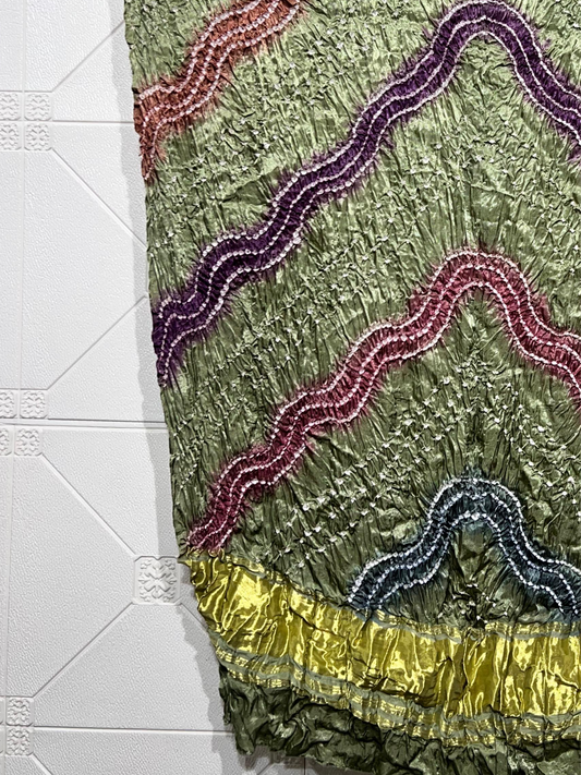 Modal Silk Bandhani And Malti Color Zari Pallu Dupatta