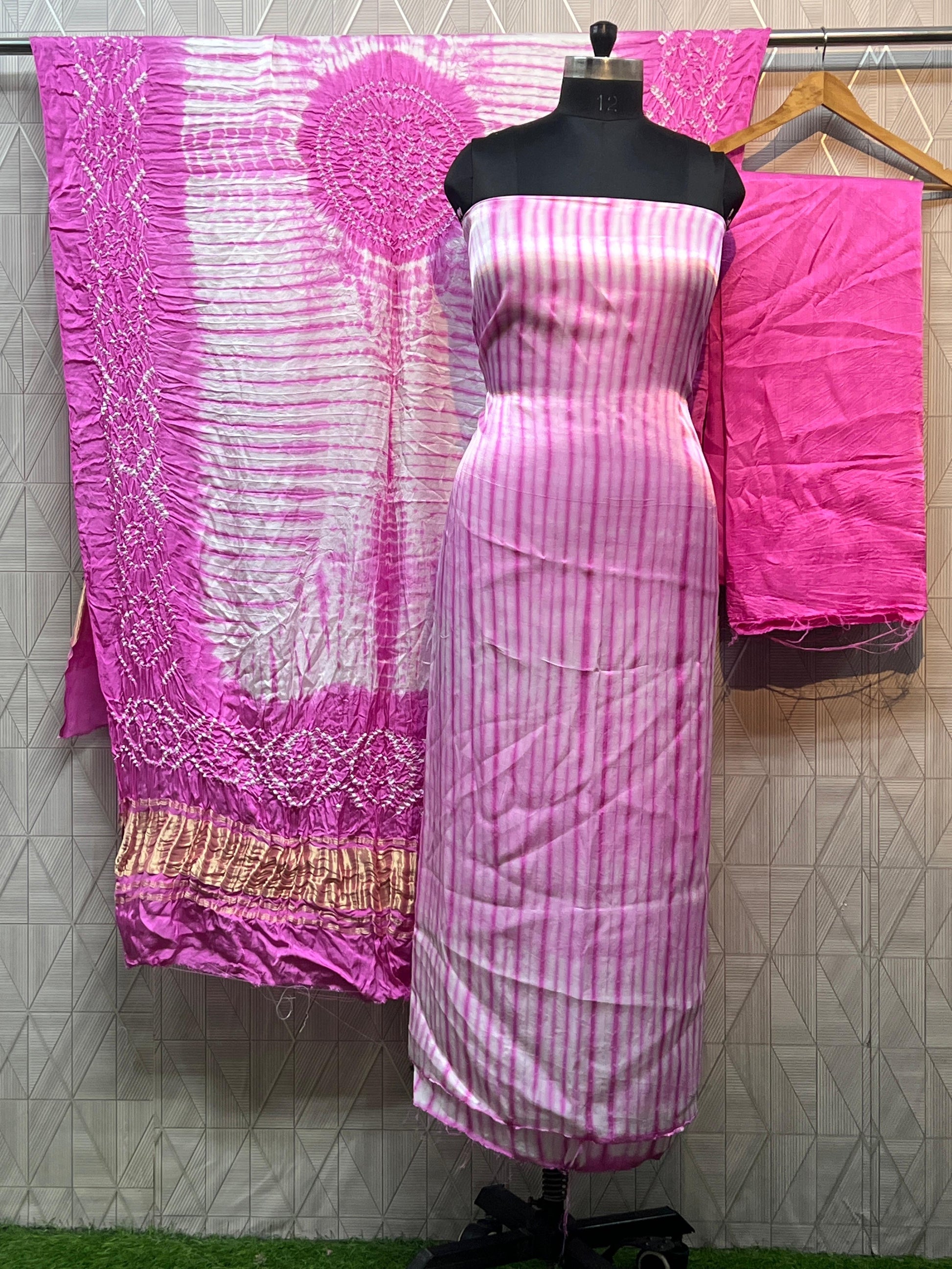 Modal Silk Tiy & Dye Bandhani dupatta 3 Pice suits
