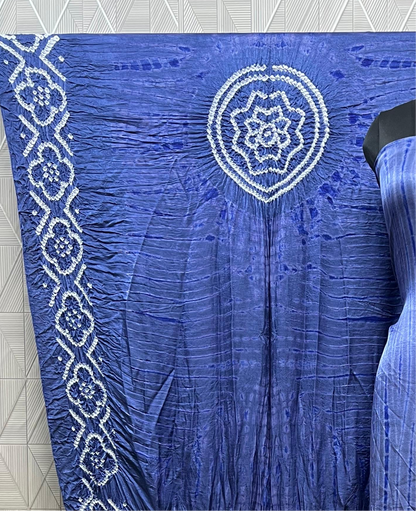 Sky blue & blue Modal Silk Tie & Dye Bandhani Dupatta 3 Piece Suits