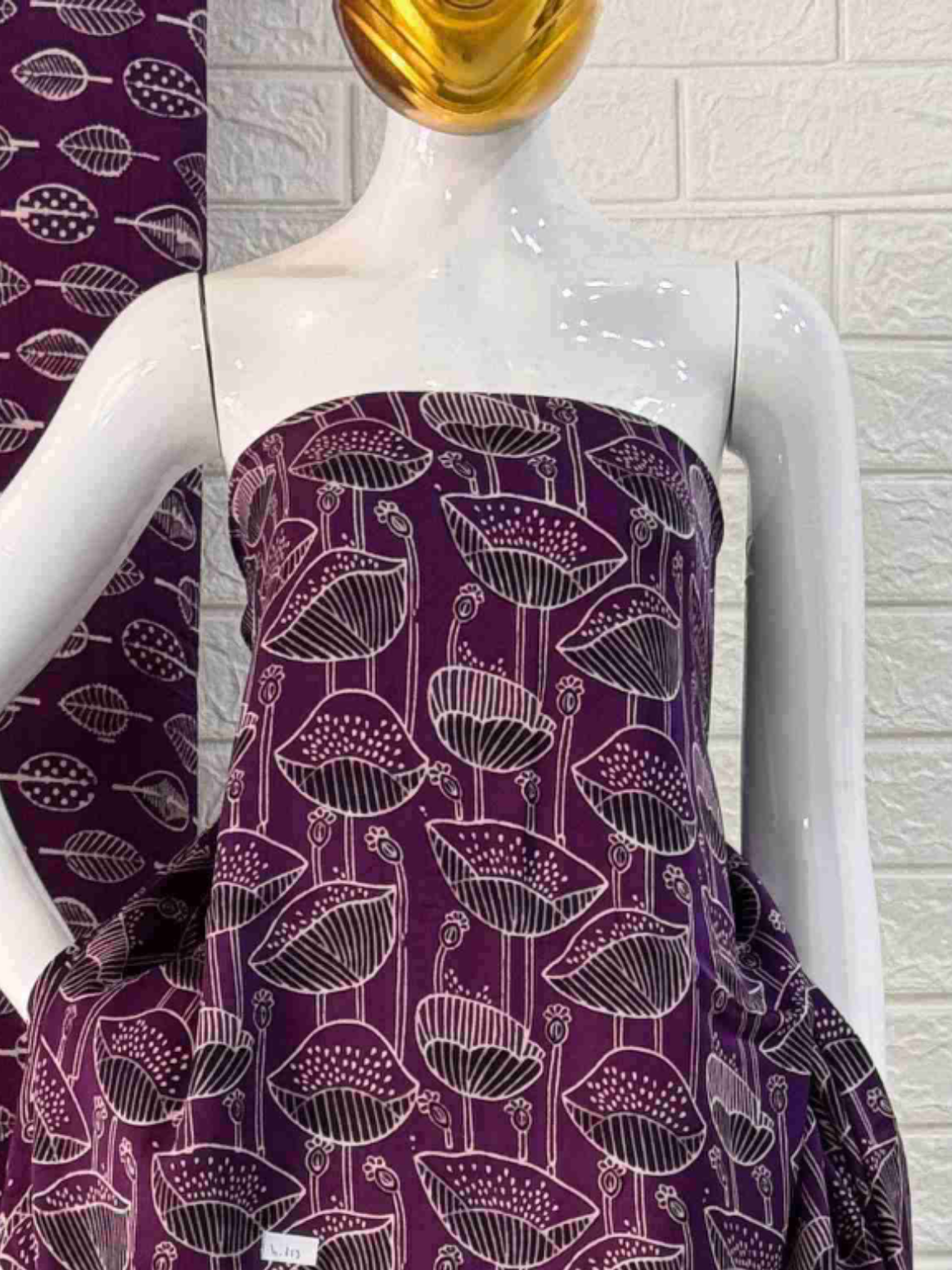 Pure Modal Silk Ajrakh Hand Block Print Neptol Dye 3 Pice Suit