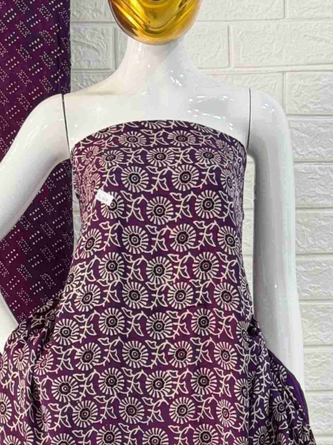 Pure Modal Silk Ajrakh Hand Block Print Neptol Dye 3 Pice Suit