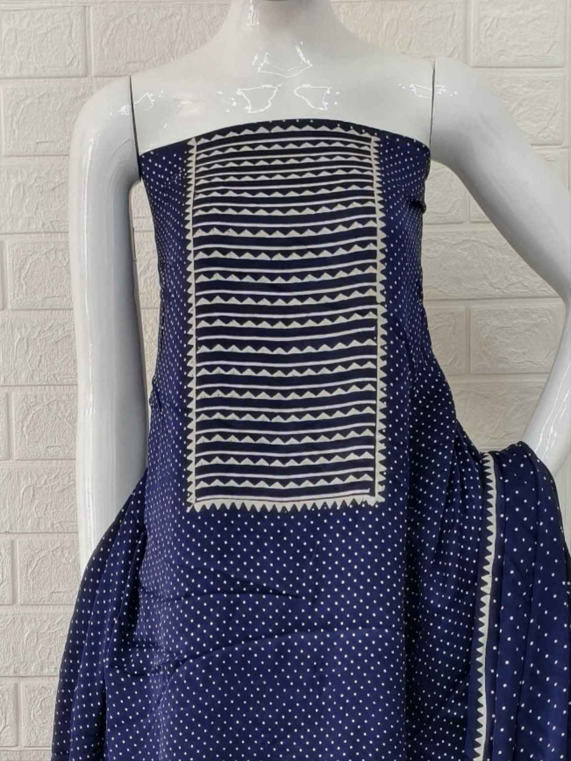 Buy Ajrakh Hand Block Print Neptol Dye 3 Pice Suit