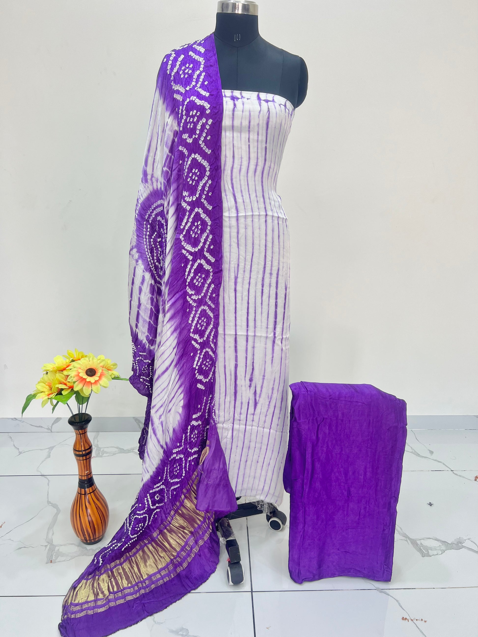 Modal Silk Tiy & Dye Bandhani dupatta 3 Pice suits