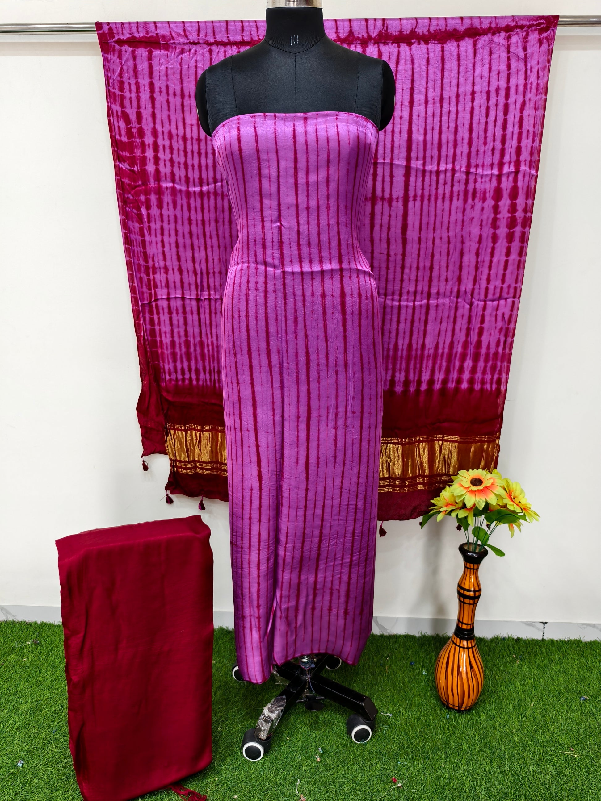Modal Silk Tiy & Dye 3 Pice suit