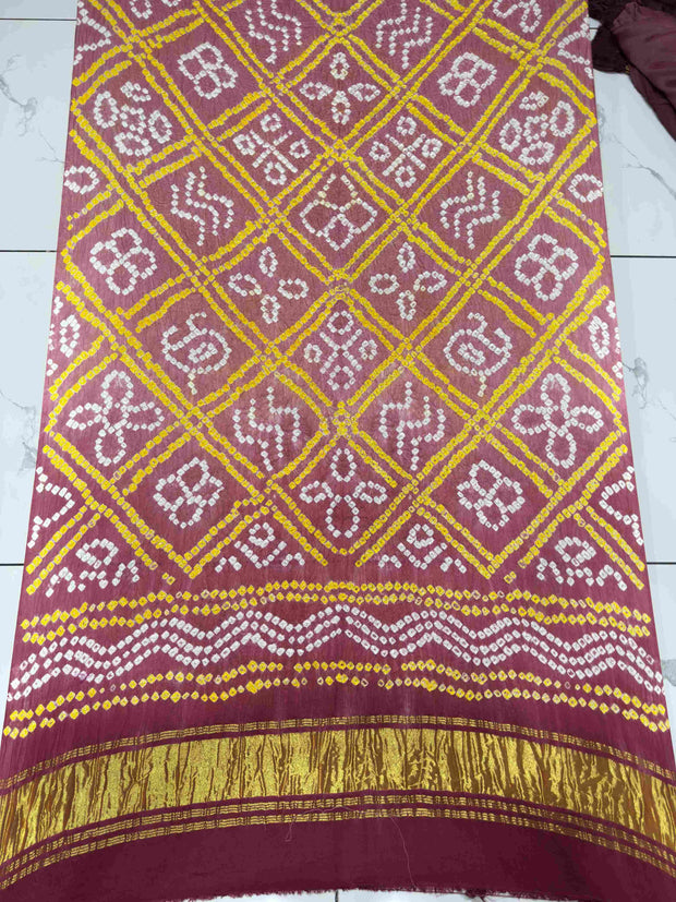 Modal Silk Shaded Lite & Dark Suit with Bandhej Barbhat Dupatta & Zari Pallu