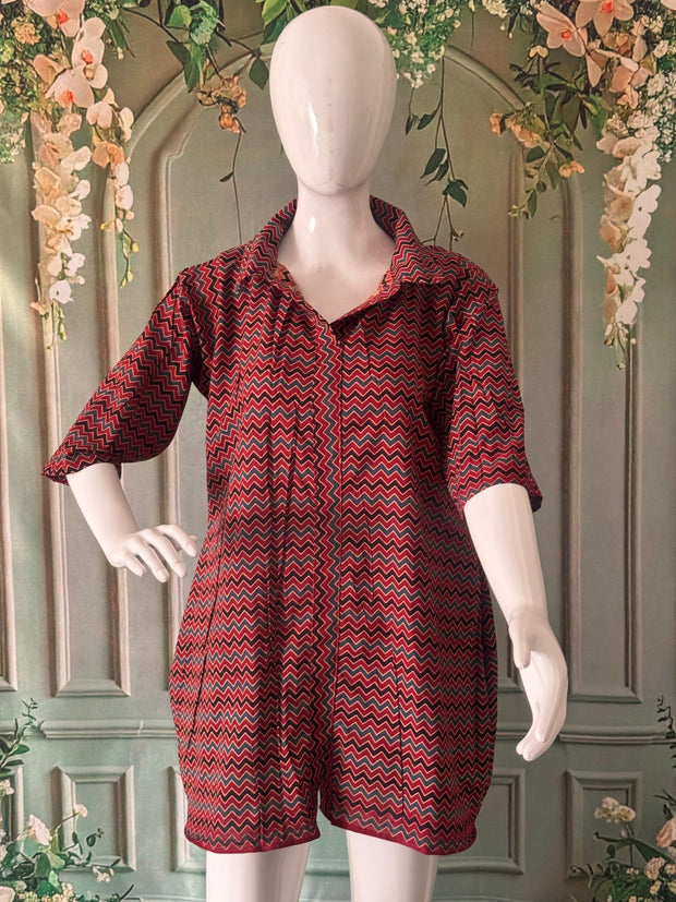 Ajrakh Hand Block Print Pure Cotton Shirt