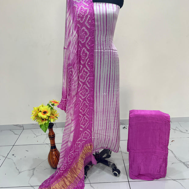 Modal Silk Tiy & Dye Bandhani dupatta 3 Pice suits