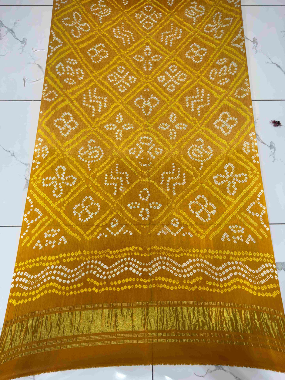 Modal Silk Shaded Lite & Dark Suit with Bandhej Barbhat Dupatta & Zari Pallu