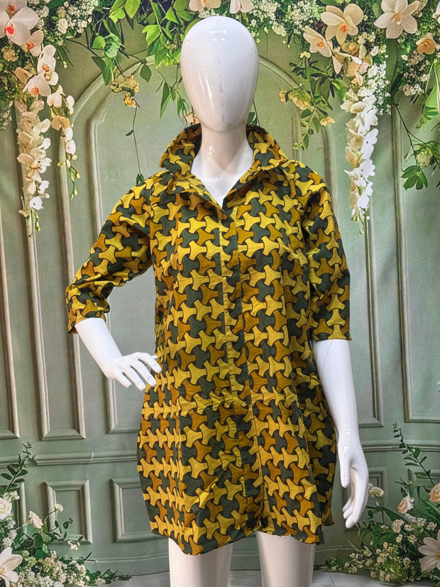 Ajrakh Hand Block Print Pure Cotton Shirt