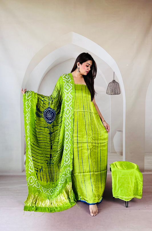 Modal Silk Tiy & Dye Bandhani dupatta 3 Pice Suits
