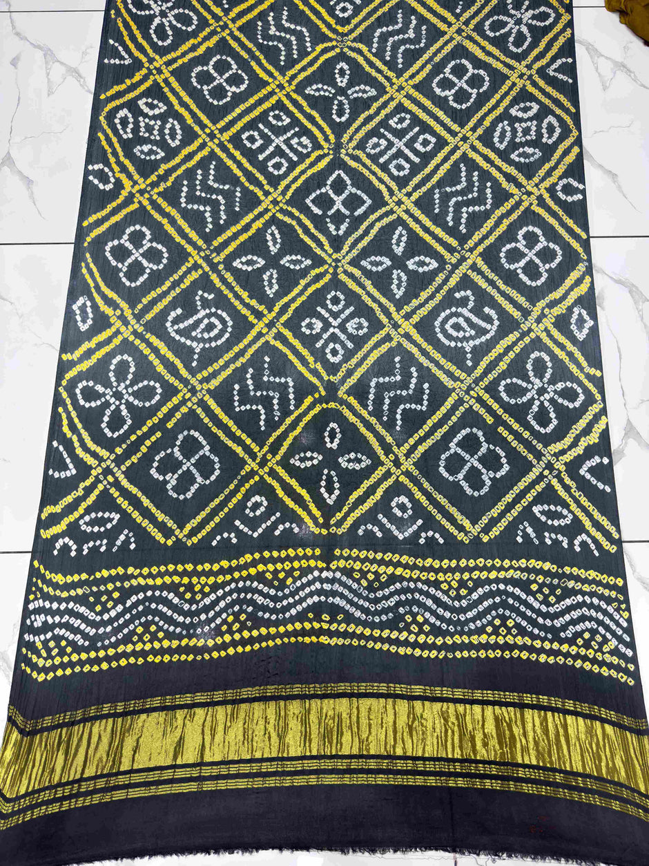 Modal Silk Shaded Lite & Dark Suit with Bandhej Barbhat Dupatta & Zari Pallu