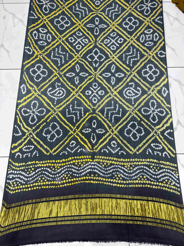 Modal Silk Shaded Lite & Dark Suit with Bandhej Barbhat Dupatta & Zari Pallu