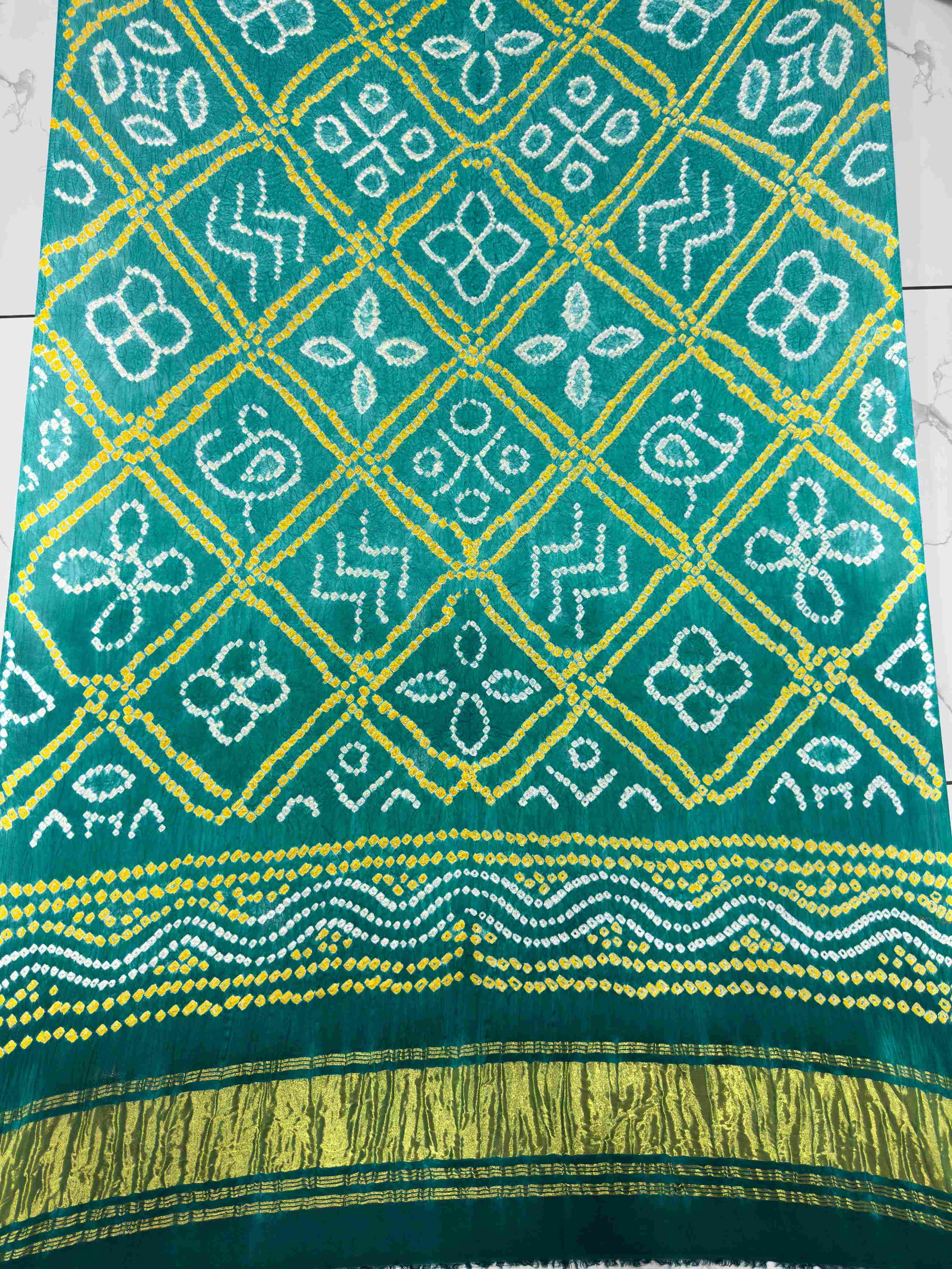 Modal Silk Shaded Lite & Dark Suit with Bandhej Barbhat Dupatta & Zari Pallu