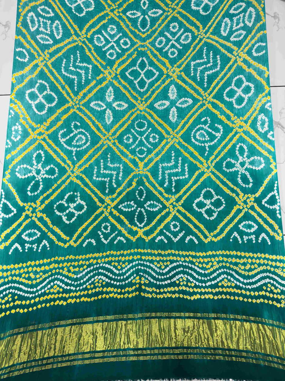 Modal Silk Shaded Lite & Dark Suit with Bandhej Barbhat Dupatta & Zari Pallu