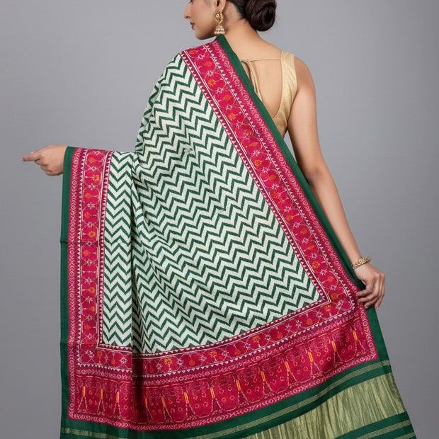 Pure Model Silk Digital Print With Zari Pallu Dupatta