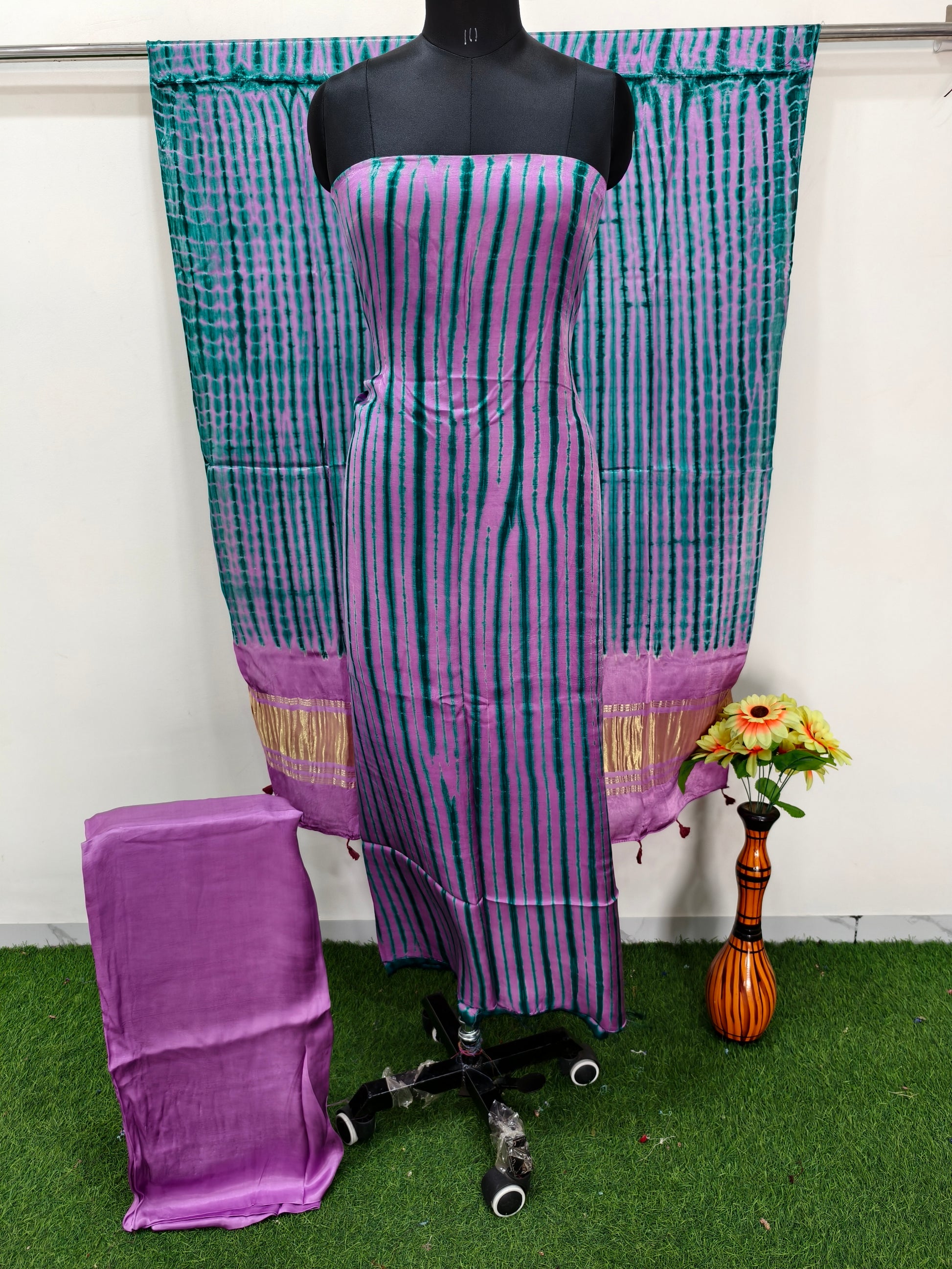 Modal Silk Tiy & Dye 3 Pice suit