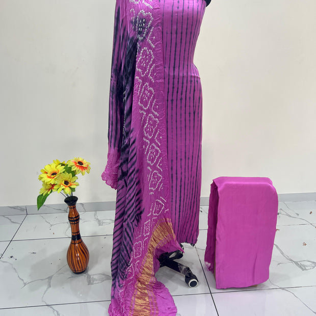 Modal Silk Tiy & Dye Bandhani dupatta 3 Pice suits