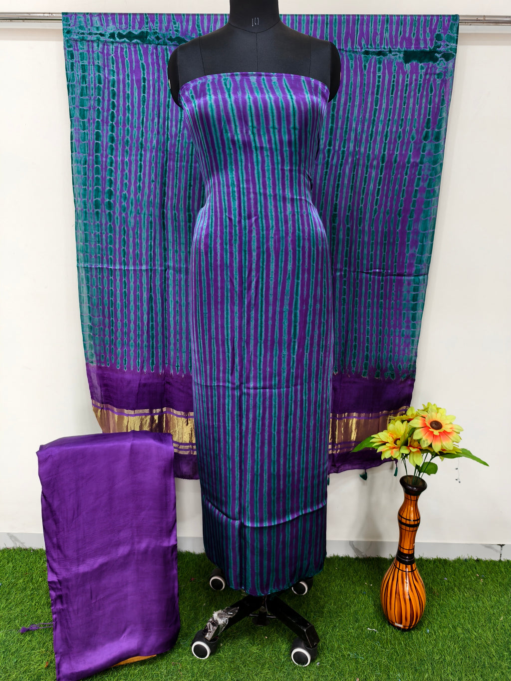 Modal Silk Tiy & Dye 3 Pice suit